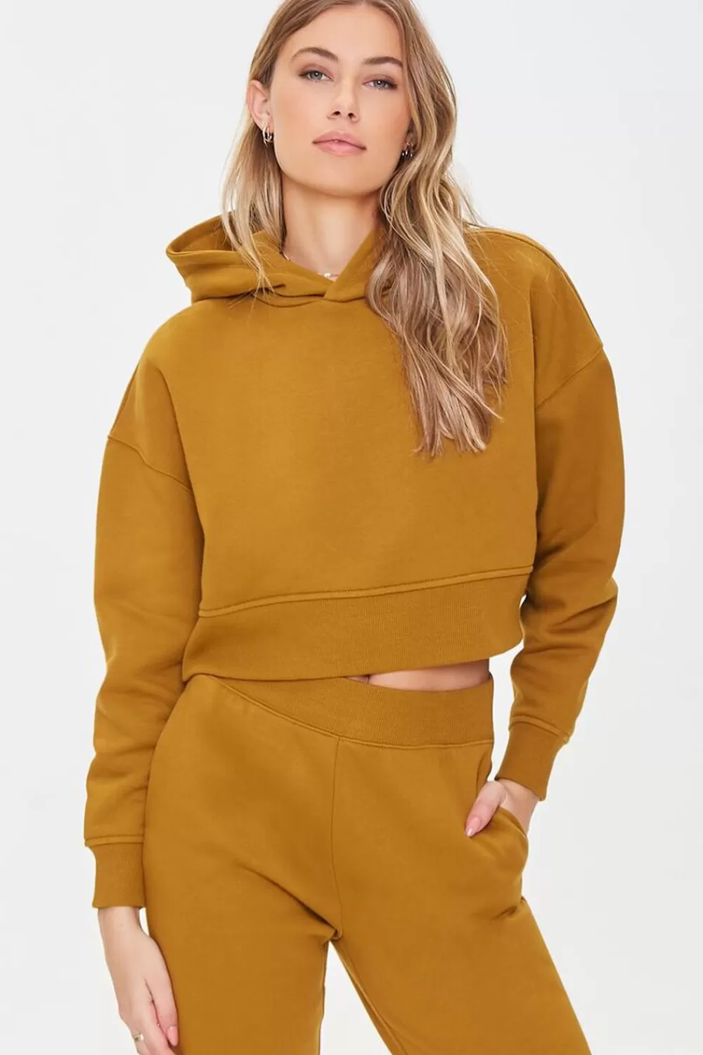 Forever 21 Dropped-Sleeve Fleece Hoodie | Women Tops