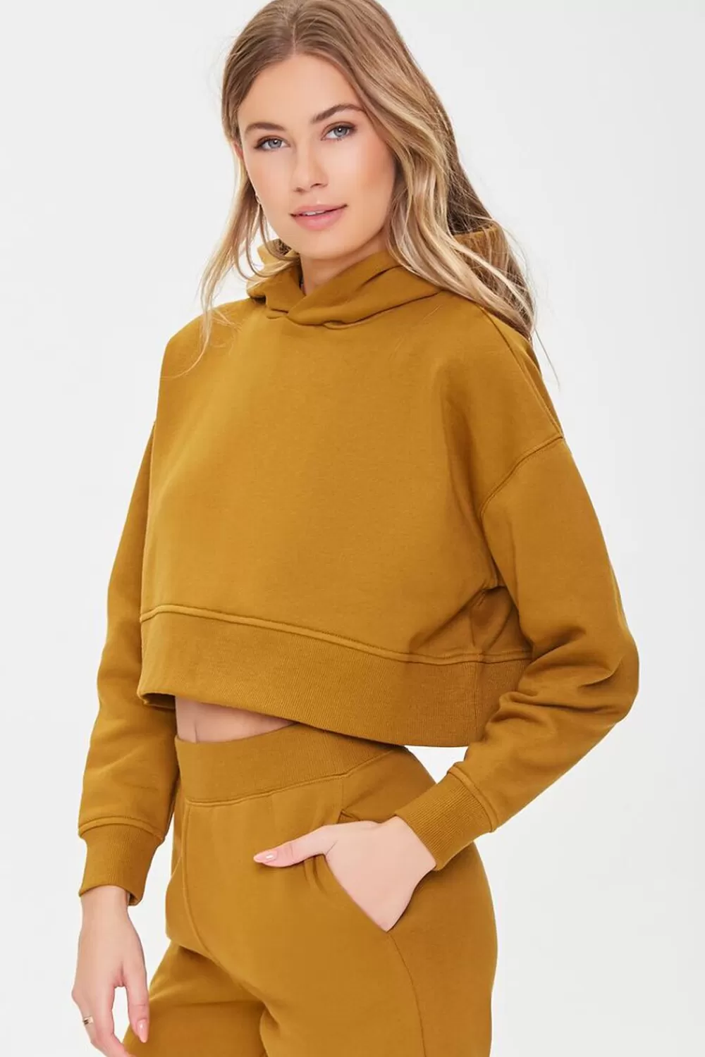 Forever 21 Dropped-Sleeve Fleece Hoodie | Women Tops