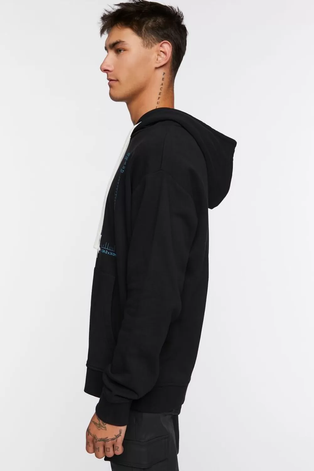 Graphic Tees>Forever 21 Dvsn Graphic Hoodie Black/Multi
