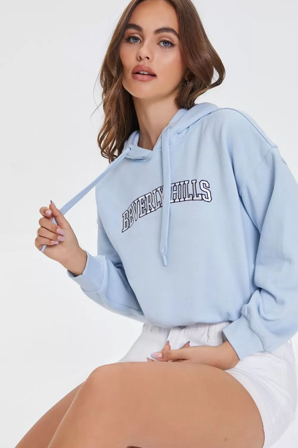 Forever 21 Embroidered Beverly Hills Hoodie | Women Tops
