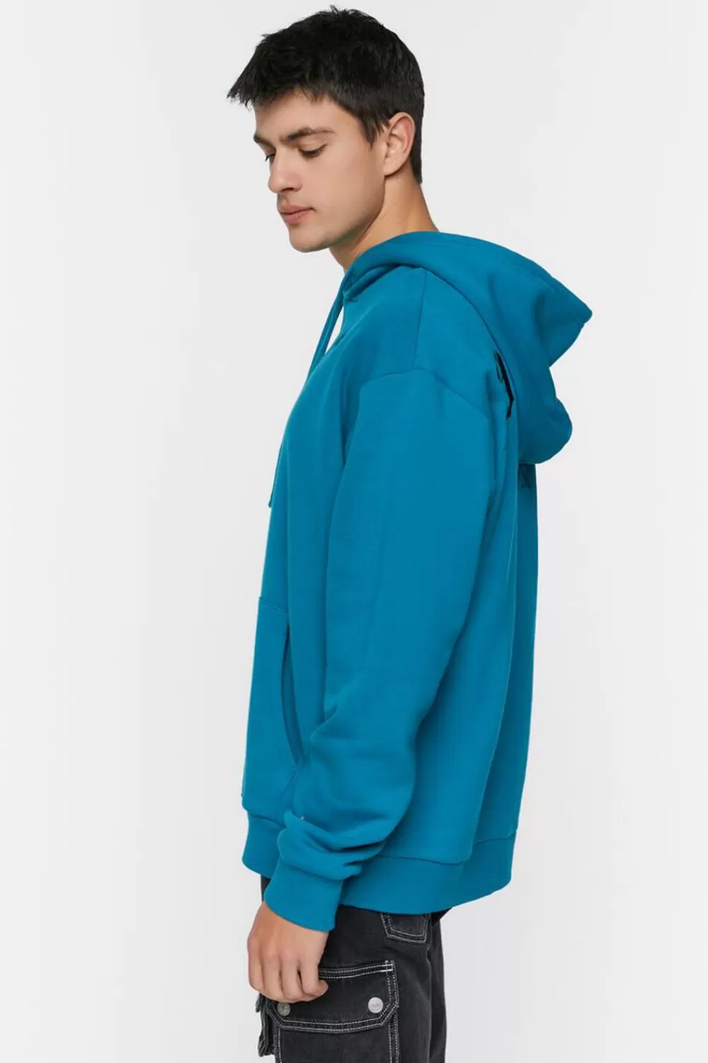 Graphic Tees>Forever 21 Embroidered Dream Fleece Hoodie Marina