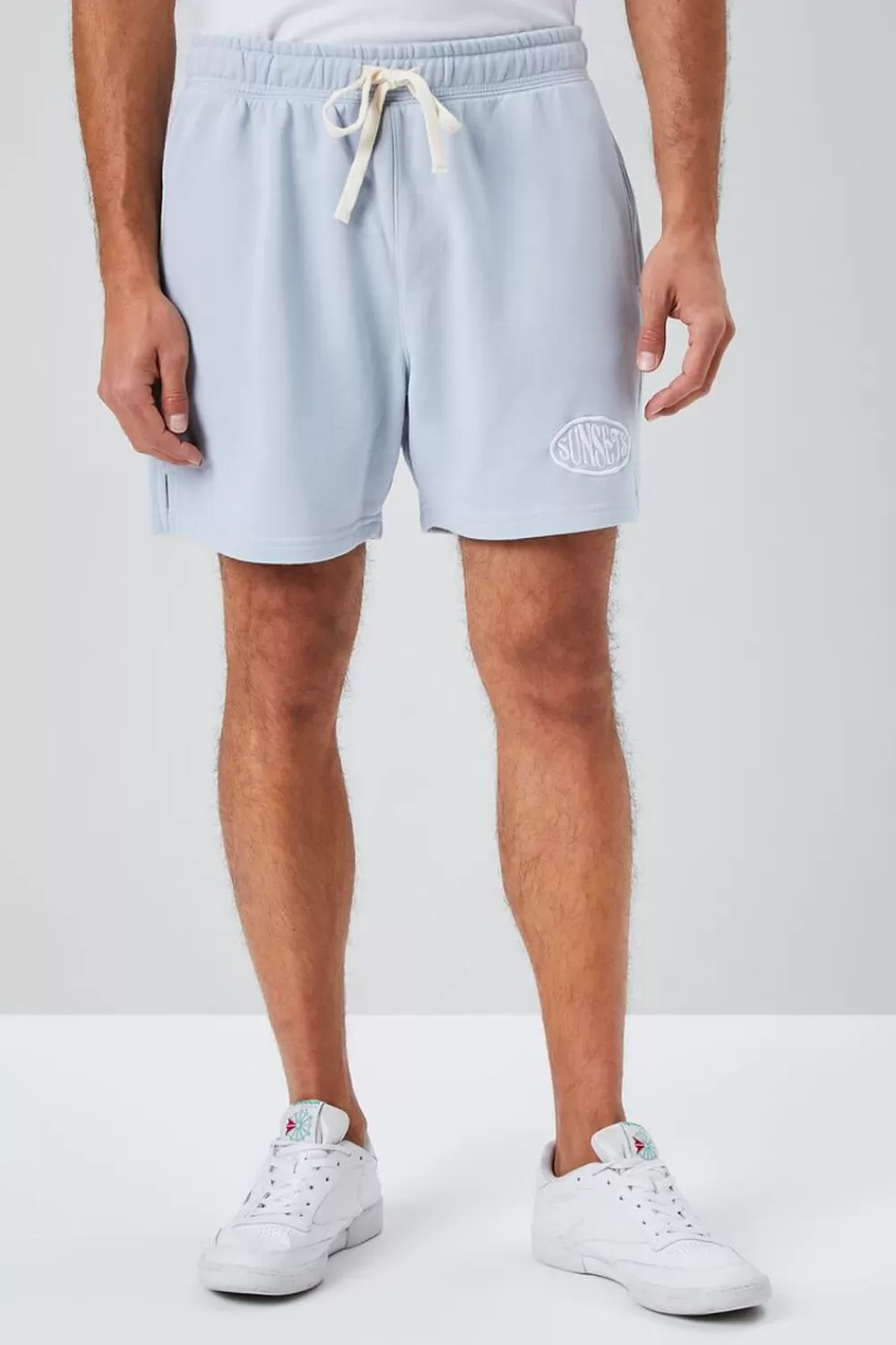 Bottoms>Forever 21 Embroidered Sunsets Sweatshorts Blue/White
