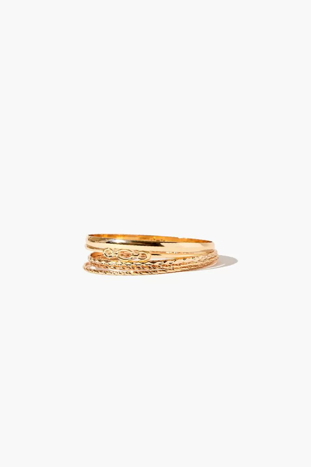 Bracelets>Forever 21 Etched Bangle Bracelet Set Gold
