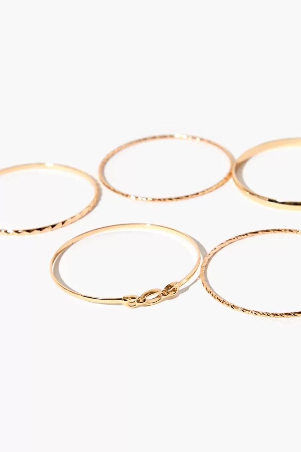 Bracelets>Forever 21 Etched Bangle Bracelet Set Gold