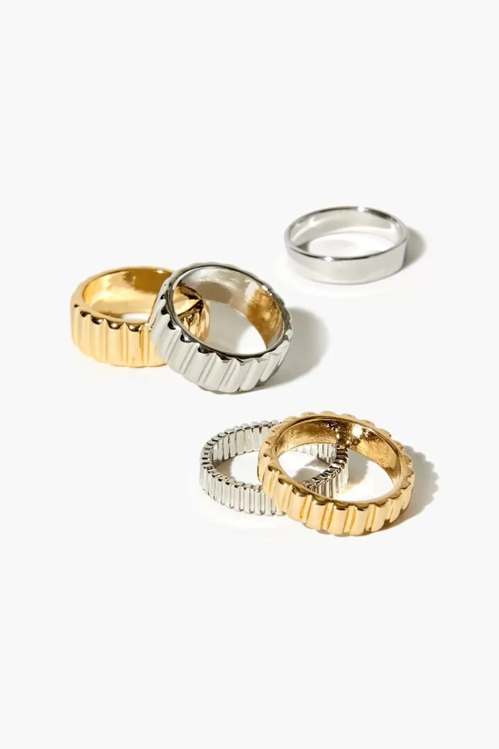 Rings>Forever 21 Etched Ring Set Gold/Silver