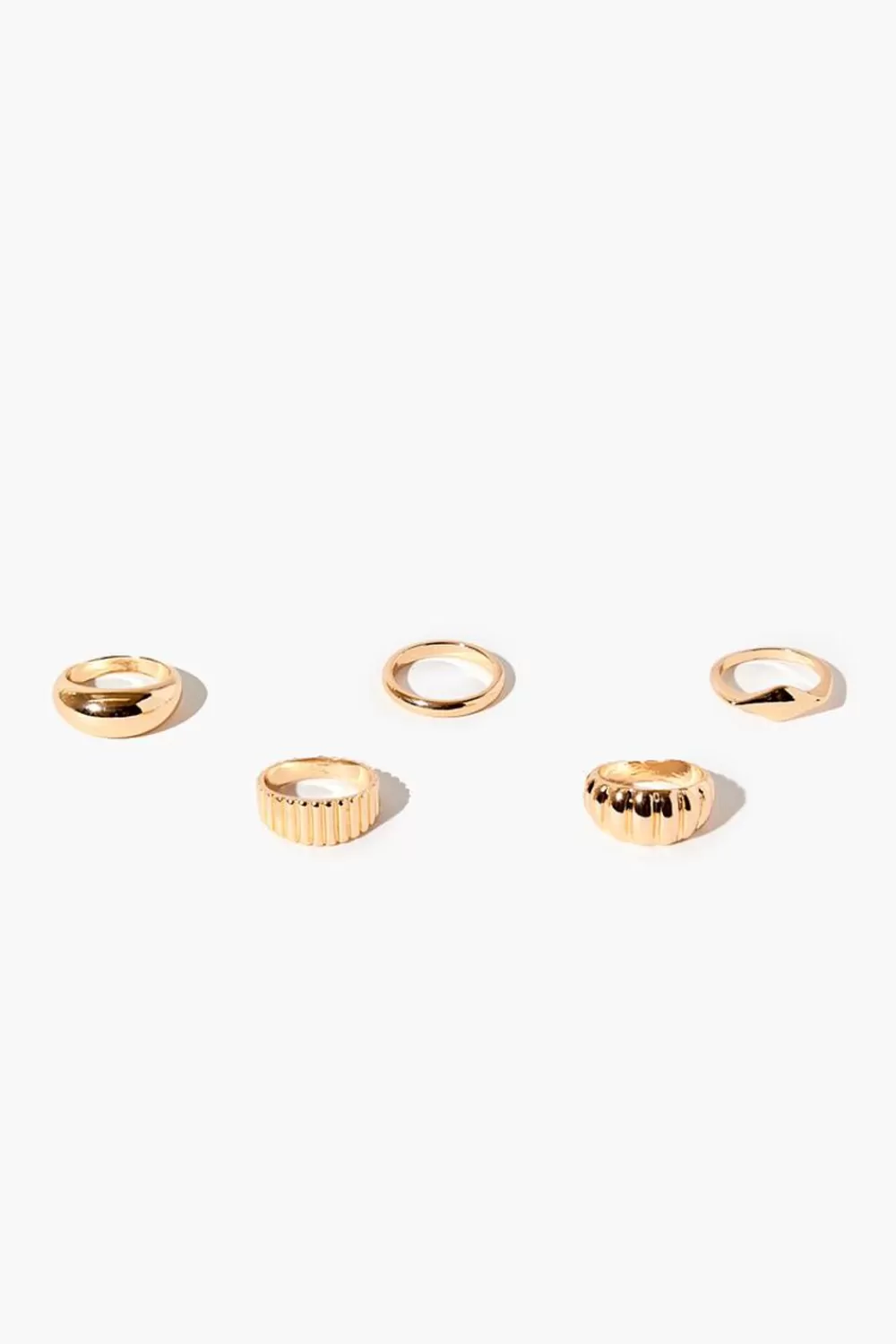Rings>Forever 21 Etched Ring Set Gold