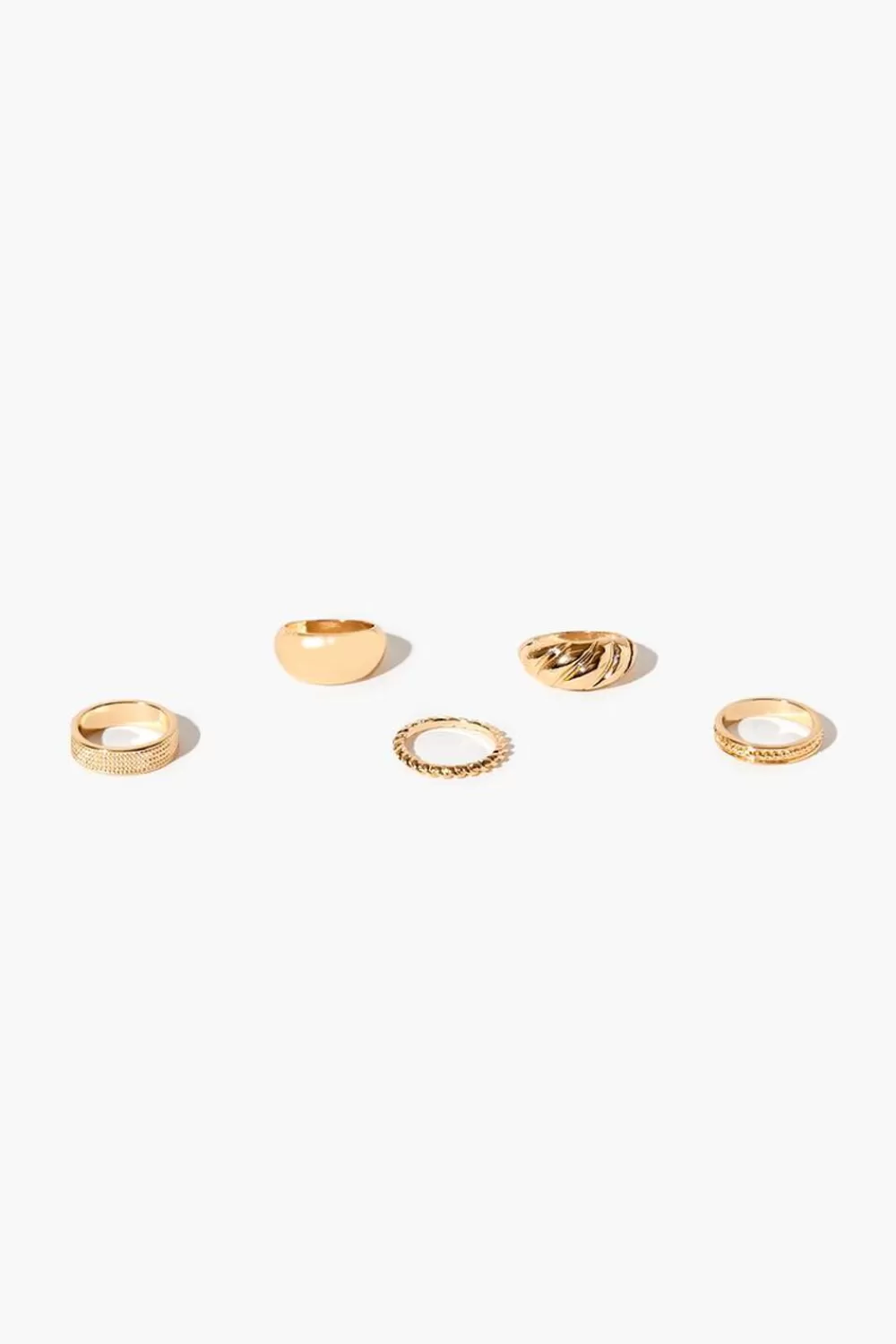 Rings>Forever 21 Etched Ring Set Gold