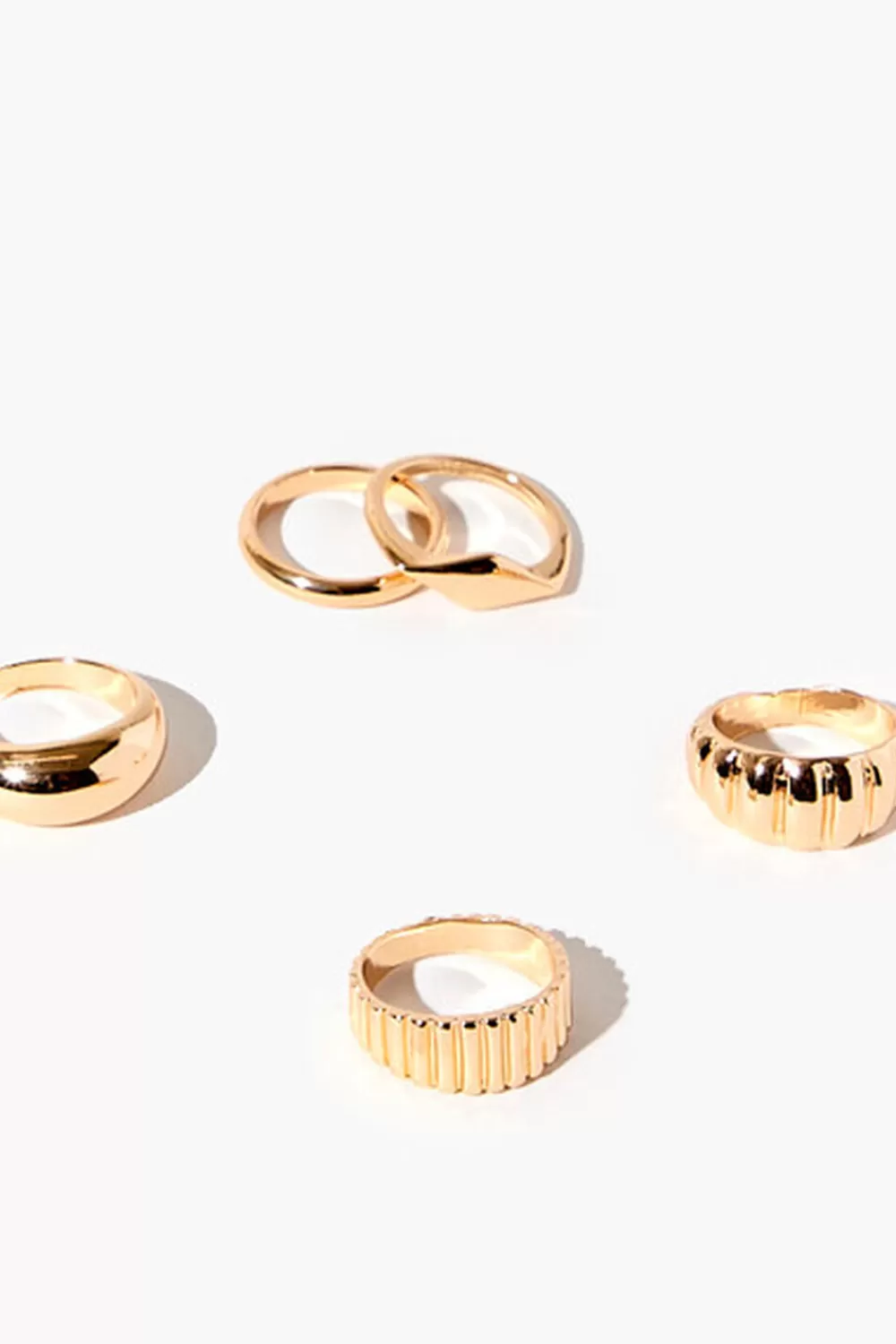 Rings>Forever 21 Etched Ring Set Gold