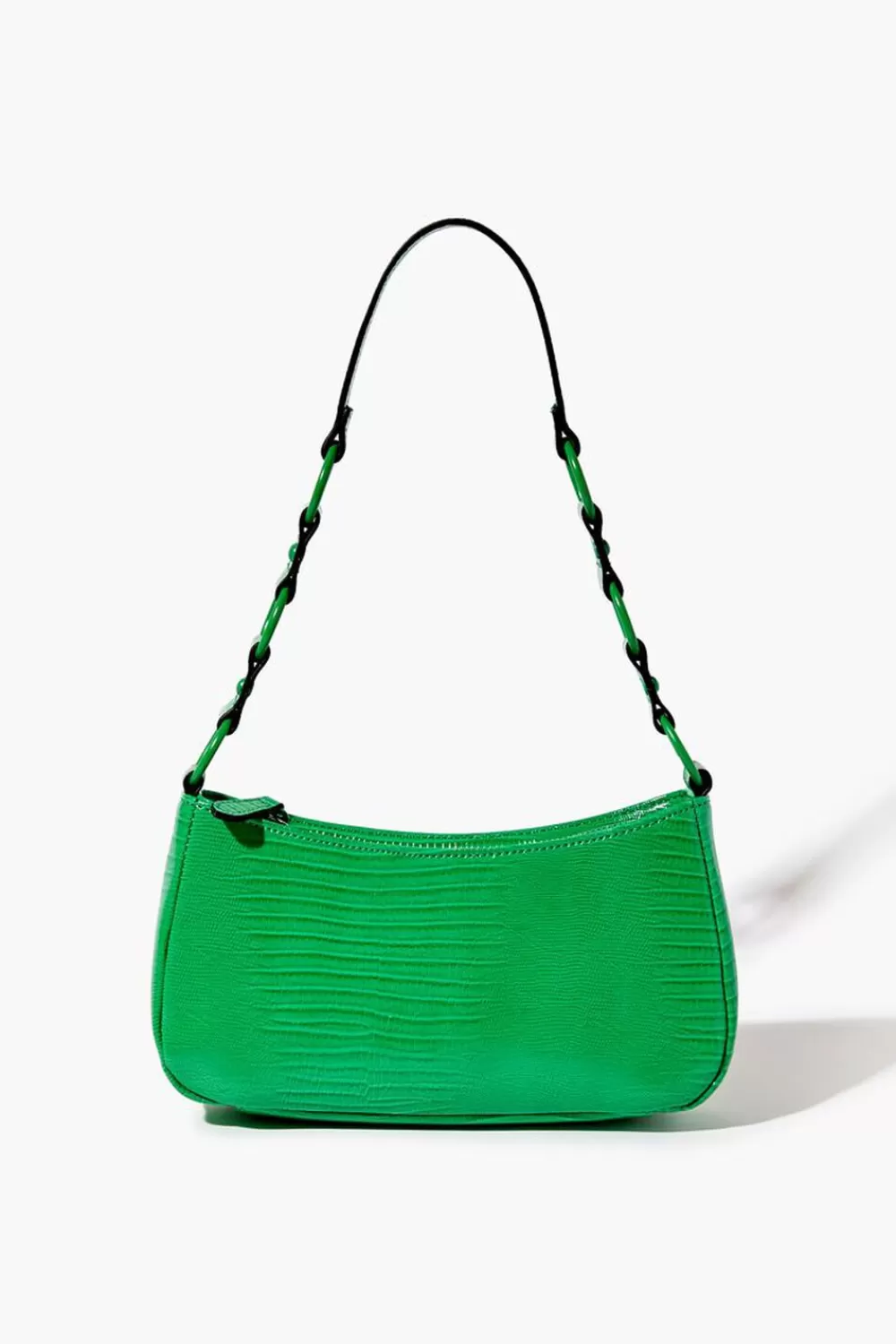 Bags + Backpacks>Forever 21 Faux Croc Baguette Bag Green