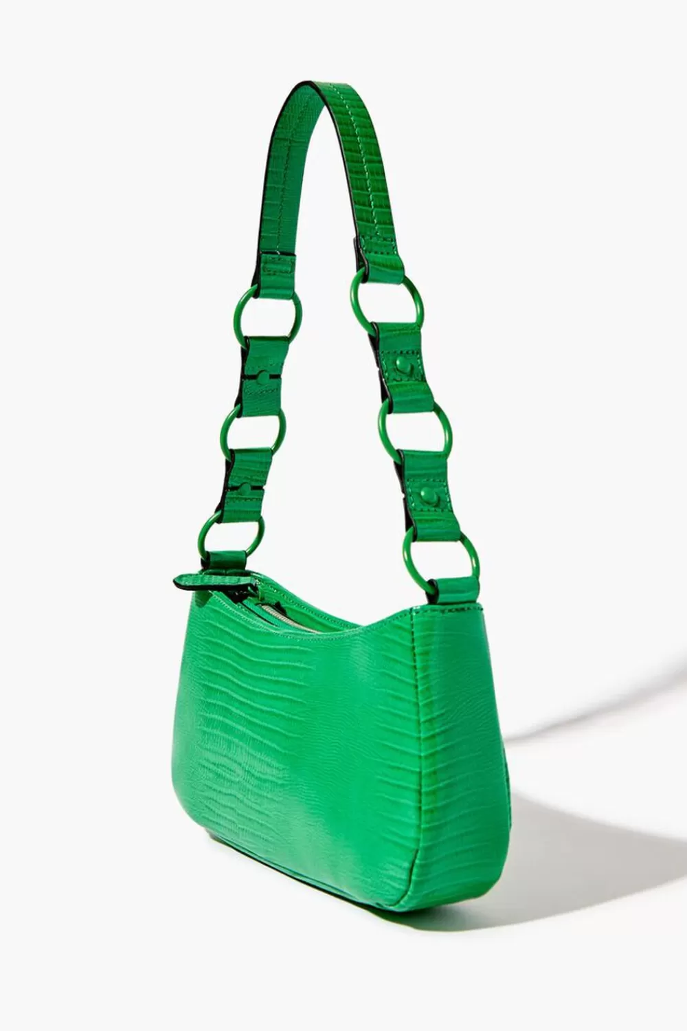 Bags + Backpacks>Forever 21 Faux Croc Baguette Bag Green