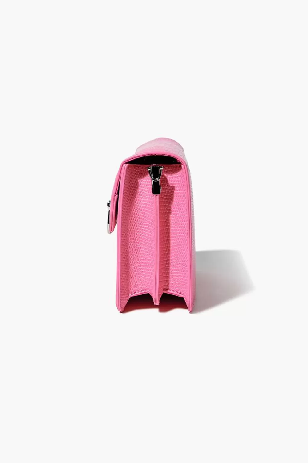 Bags + Backpacks>Forever 21 Faux Croc Crossbody Bag Pink