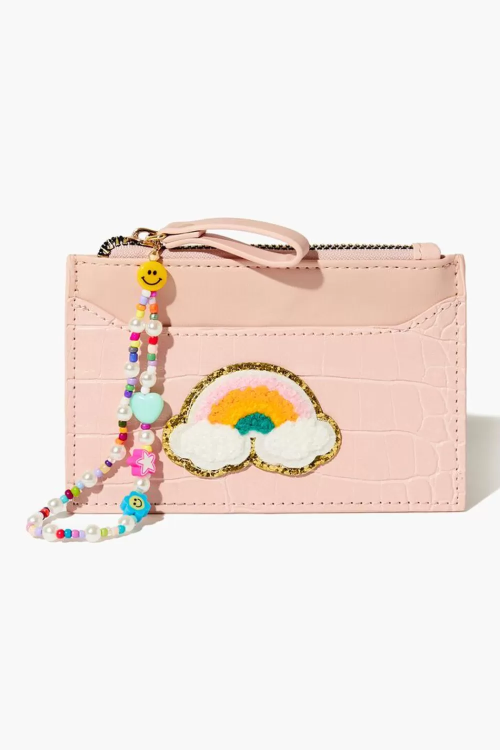 Bags + Backpacks>Forever 21 Faux Croc Rainbow Wallet Pink