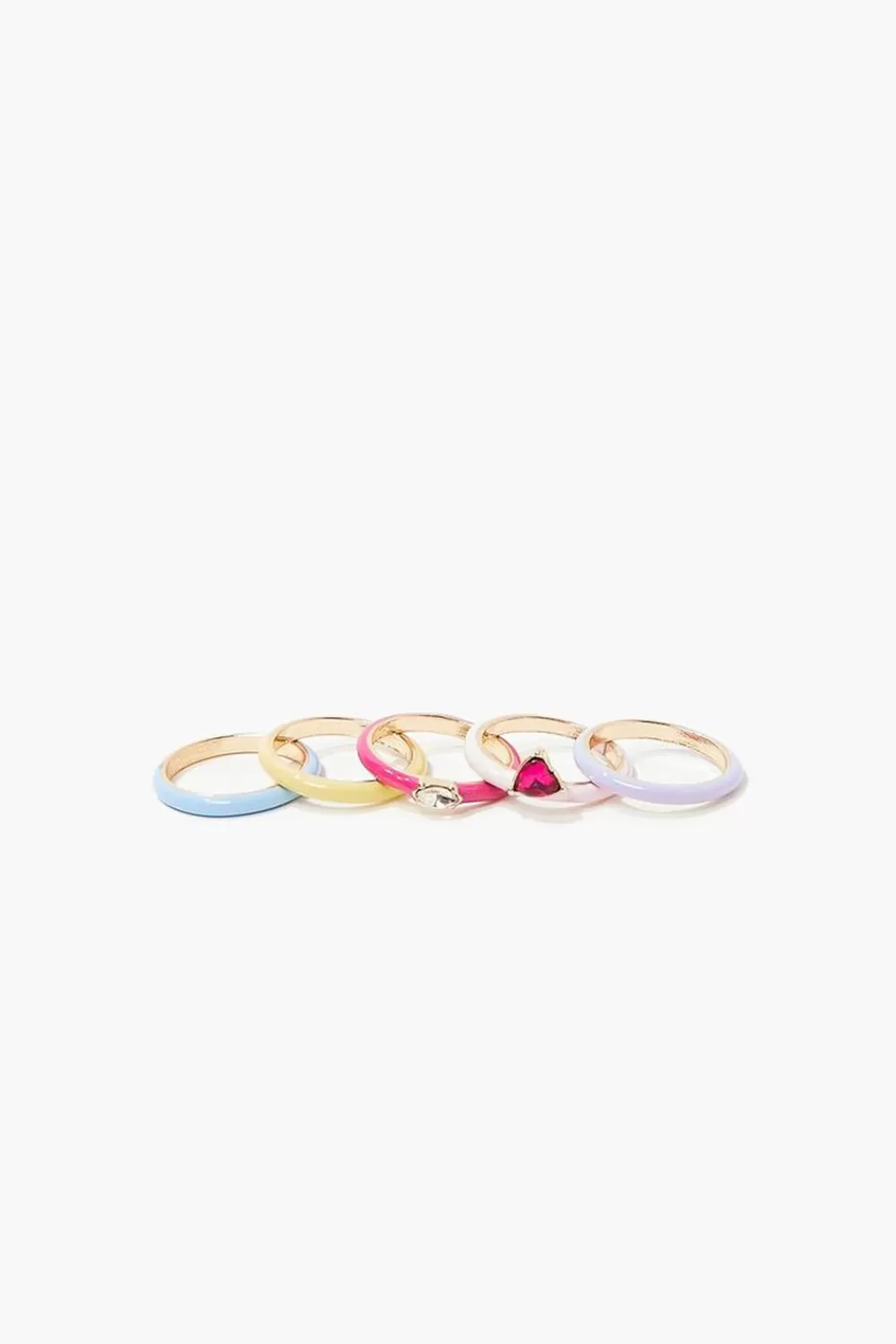 Rings>Forever 21 Faux Gem Ring Set Gold/Multi