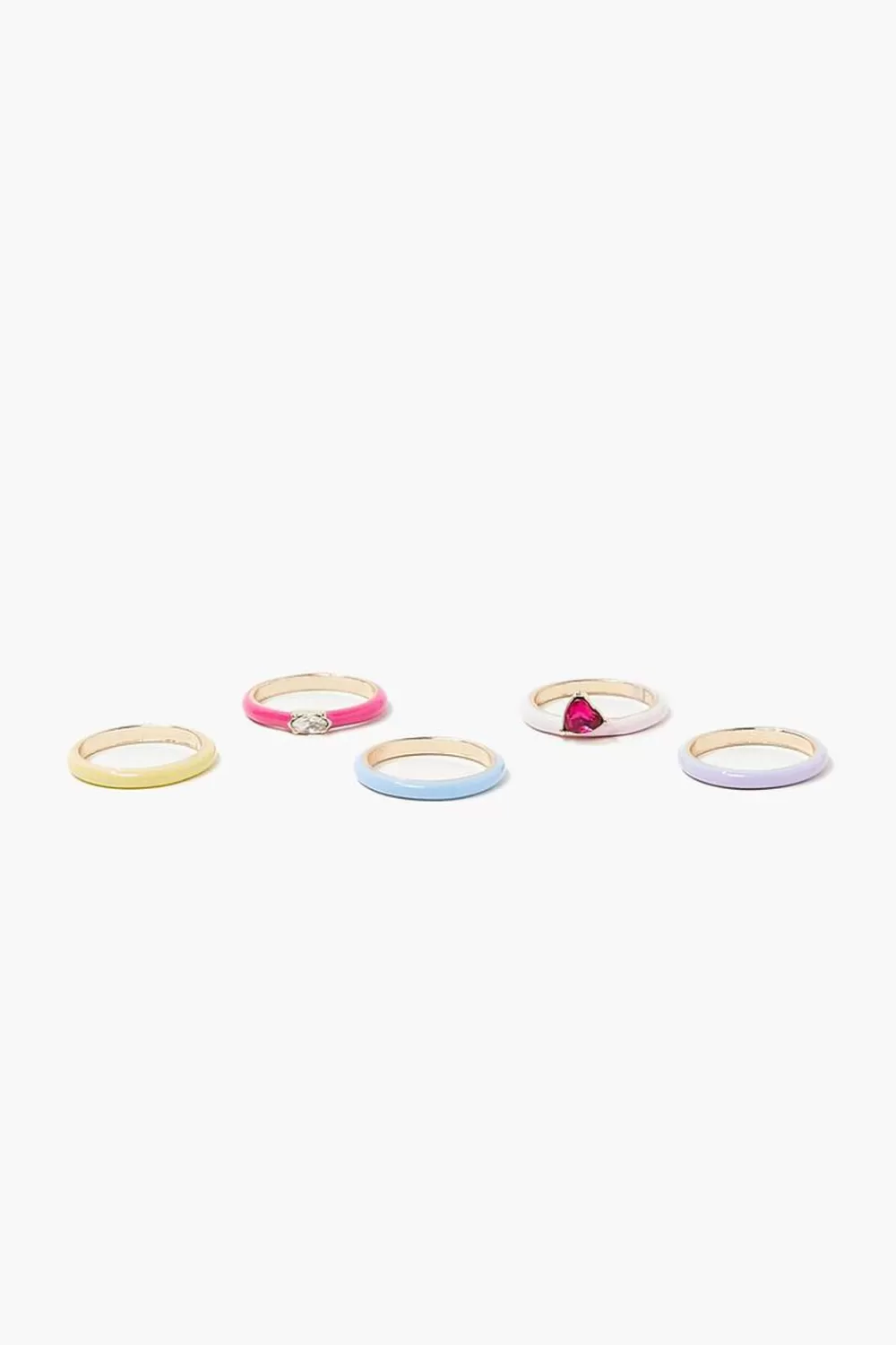 Rings>Forever 21 Faux Gem Ring Set Gold/Multi