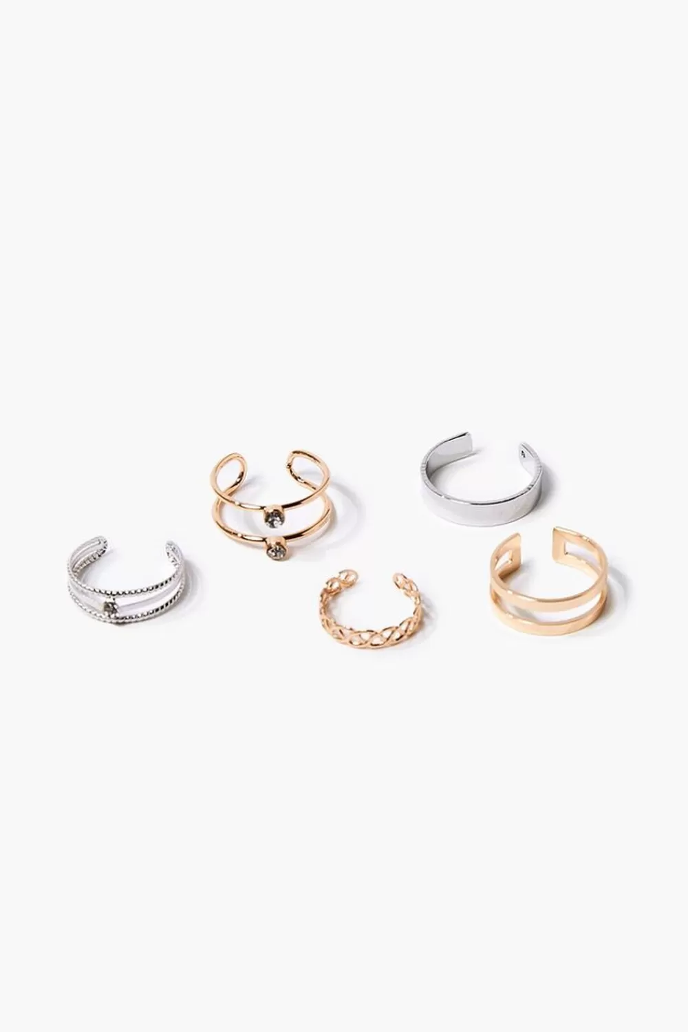 Body Jewelry>Forever 21 Faux Gem Toe Ring Set Gold/Silver