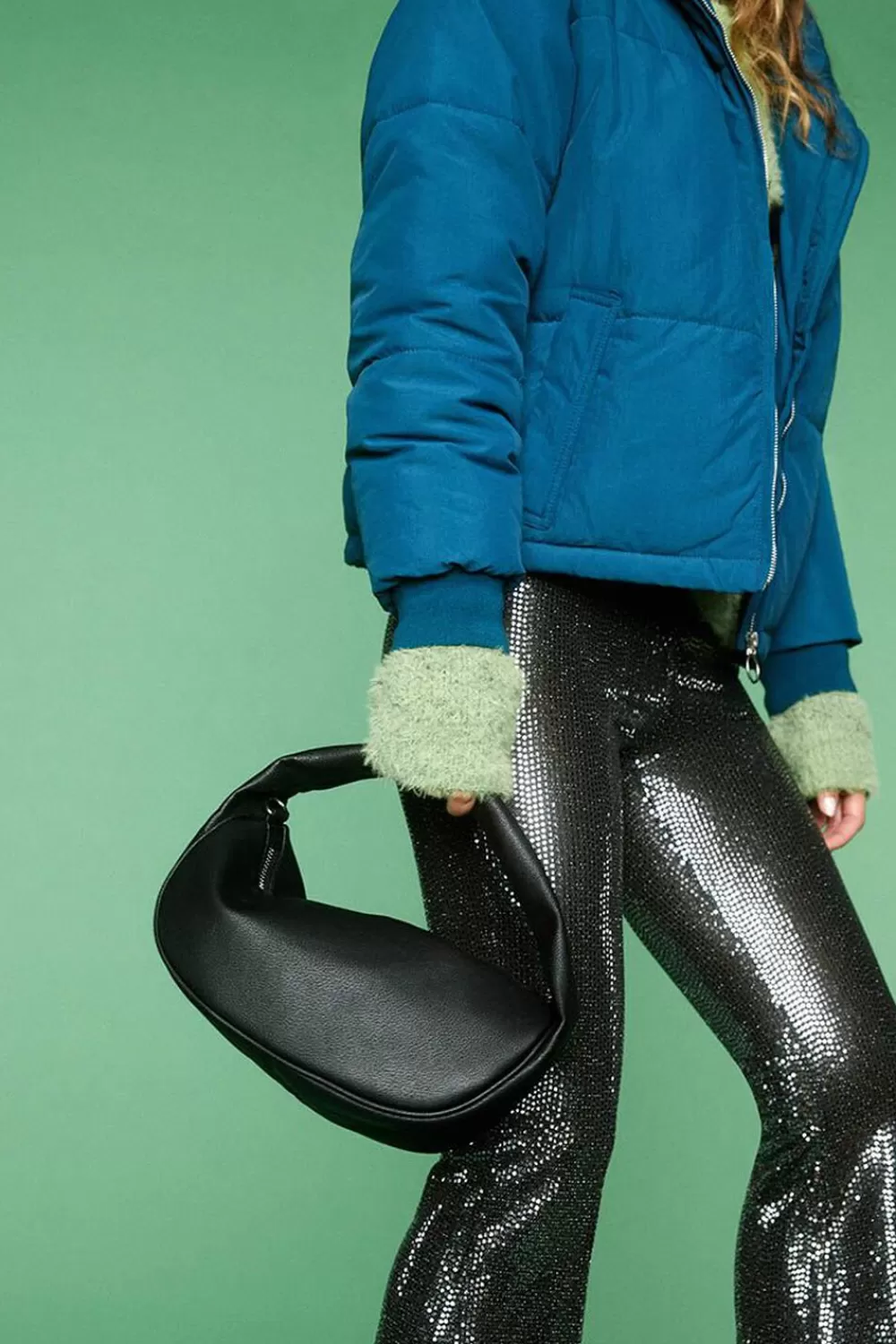Bags + Backpacks>Forever 21 Faux Leather Baguette Bag Black