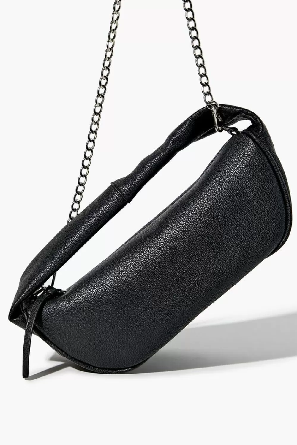 Bags + Backpacks>Forever 21 Faux Leather Baguette Bag Black