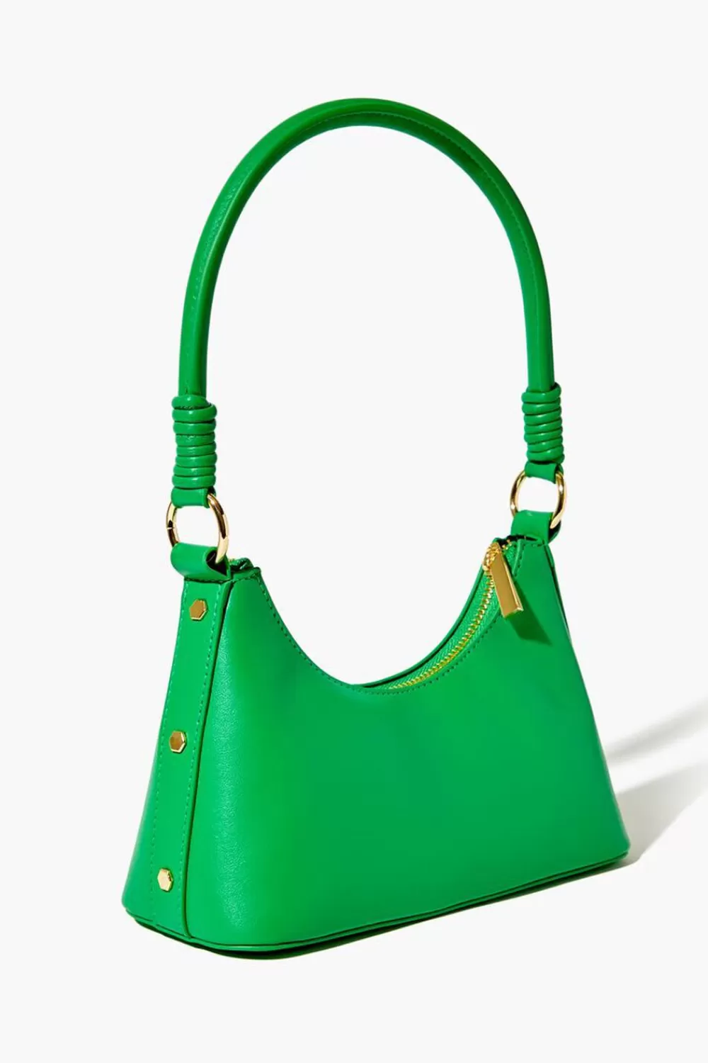Bags + Backpacks>Forever 21 Faux Leather Baguette Shoulder Bag Green