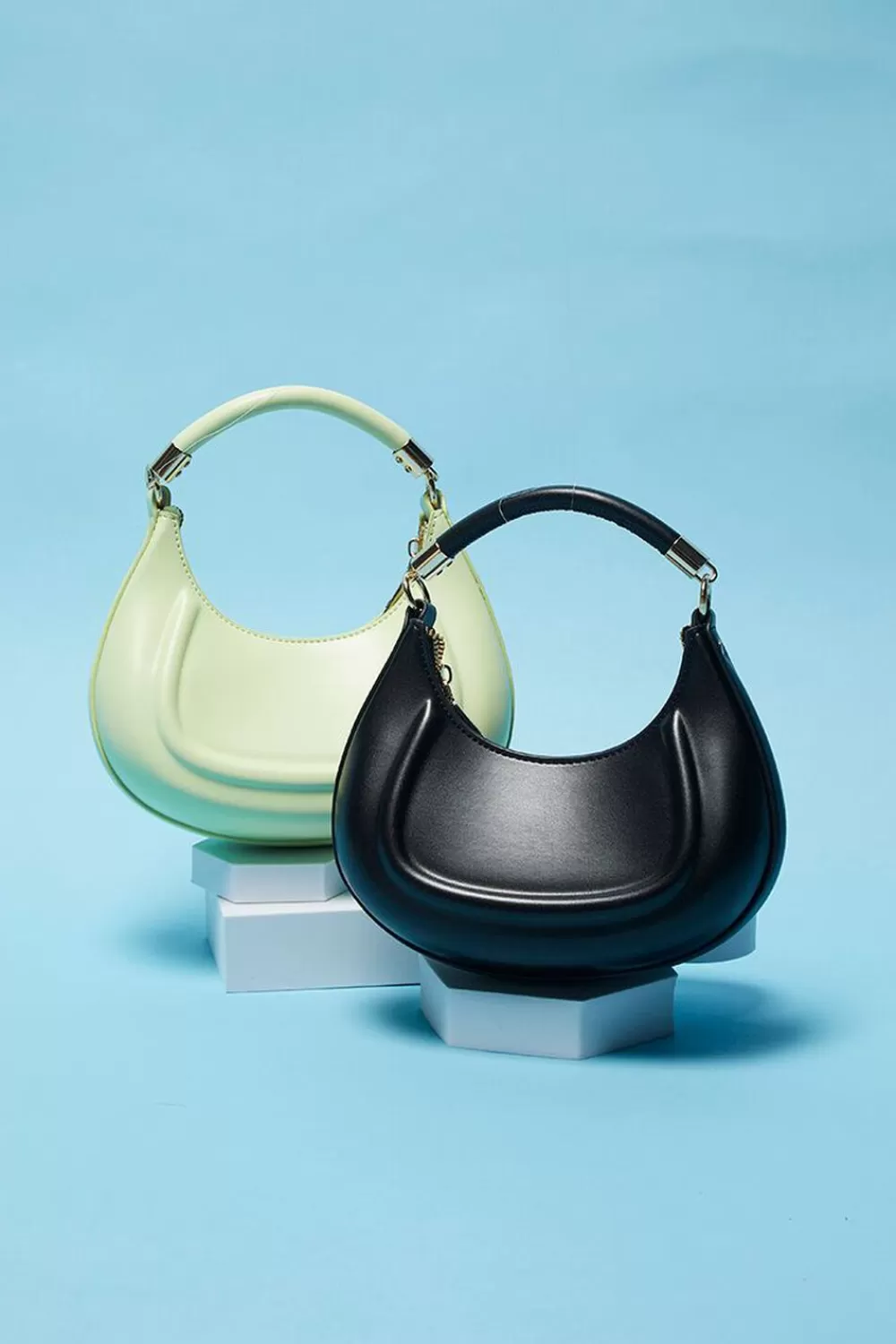 Bags + Backpacks>Forever 21 Faux Leather Crescent Shoulder Bag Black