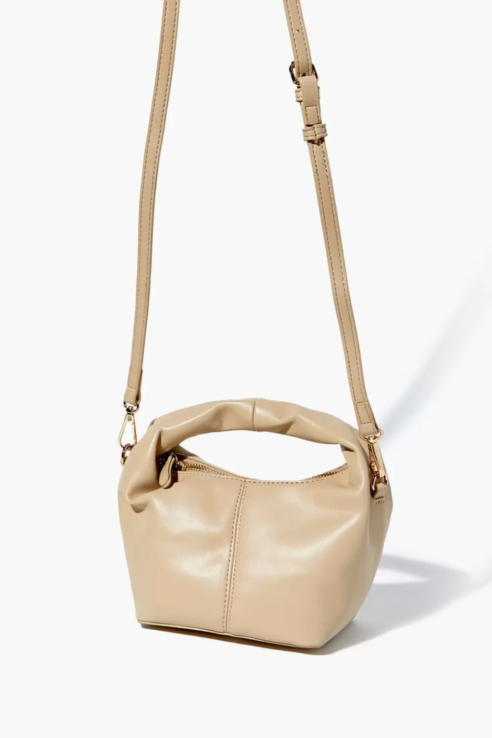 Bags + Backpacks>Forever 21 Faux Leather Crossbody Bag Taupe
