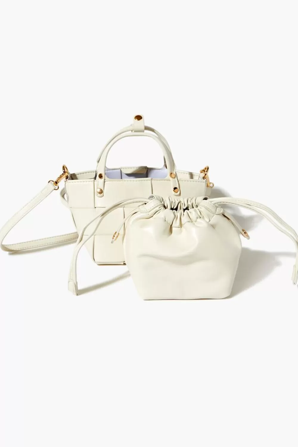 Bags + Backpacks>Forever 21 Faux Leather Crossbody Bag Set White