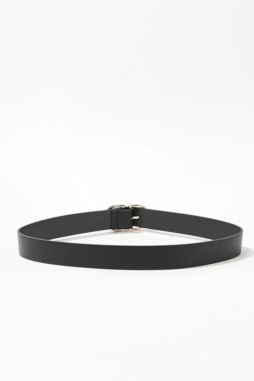 Belts>Forever 21 Faux Leather D-Ring Belt Black/Gold