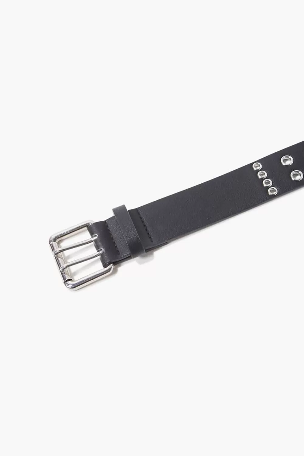 Belts>Forever 21 Faux Leather Grommet Belt Black/Silver