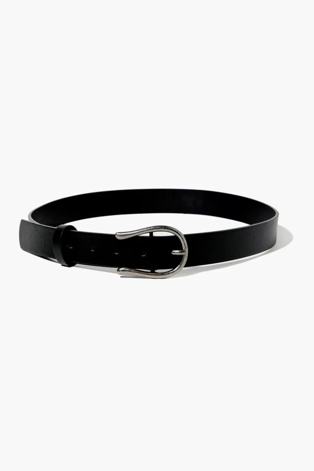 Belts>Forever 21 Faux Leather Hip Belt Black/Silver