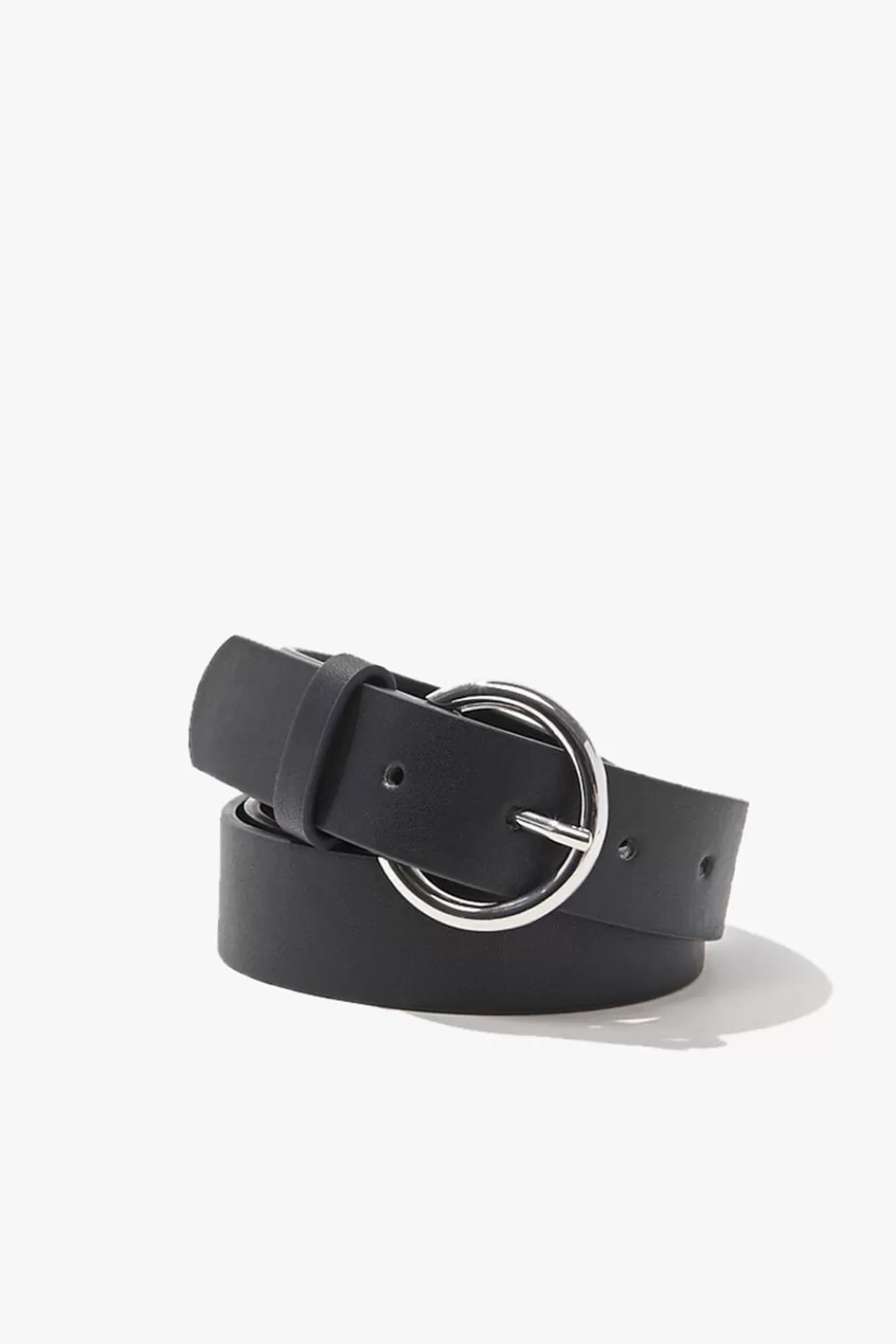 Belts>Forever 21 Faux Leather Hip Belt Black/Silver