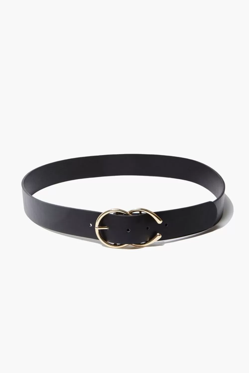 Belts>Forever 21 Faux Leather Hip Belt Black/Gold