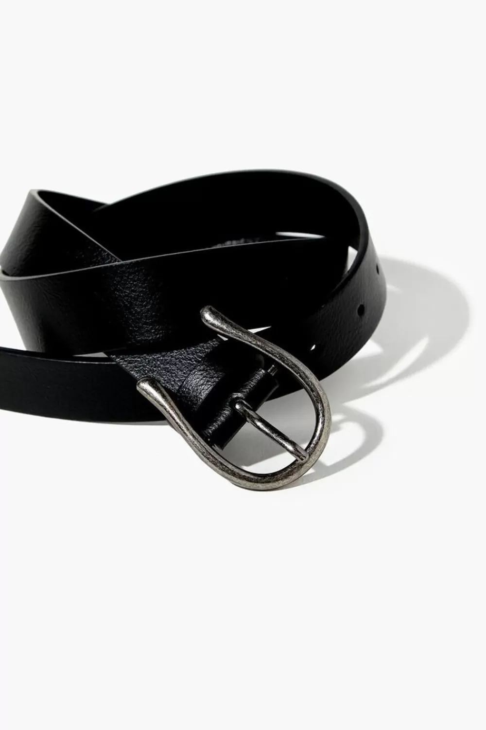 Belts>Forever 21 Faux Leather Hip Belt Black/Silver