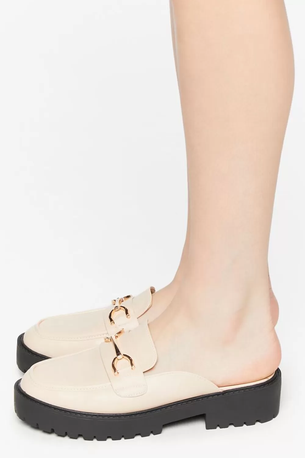 Oxfords + Loafers>Forever 21 Faux Leather Slip-On Lug-Sole Oxfords Nude