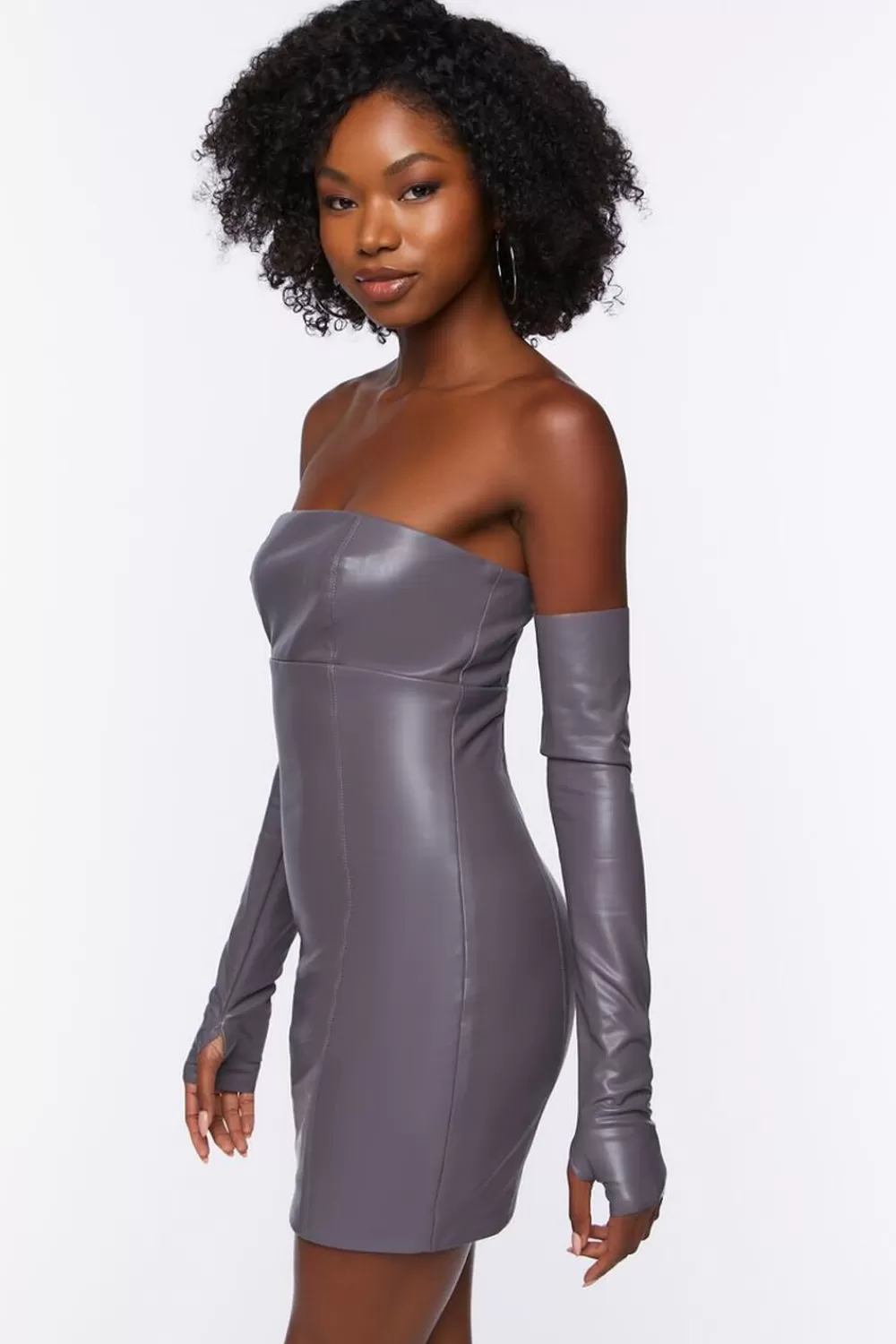 Forever 21 Faux Leather Tube Dress & Glove Set | Women Dresses