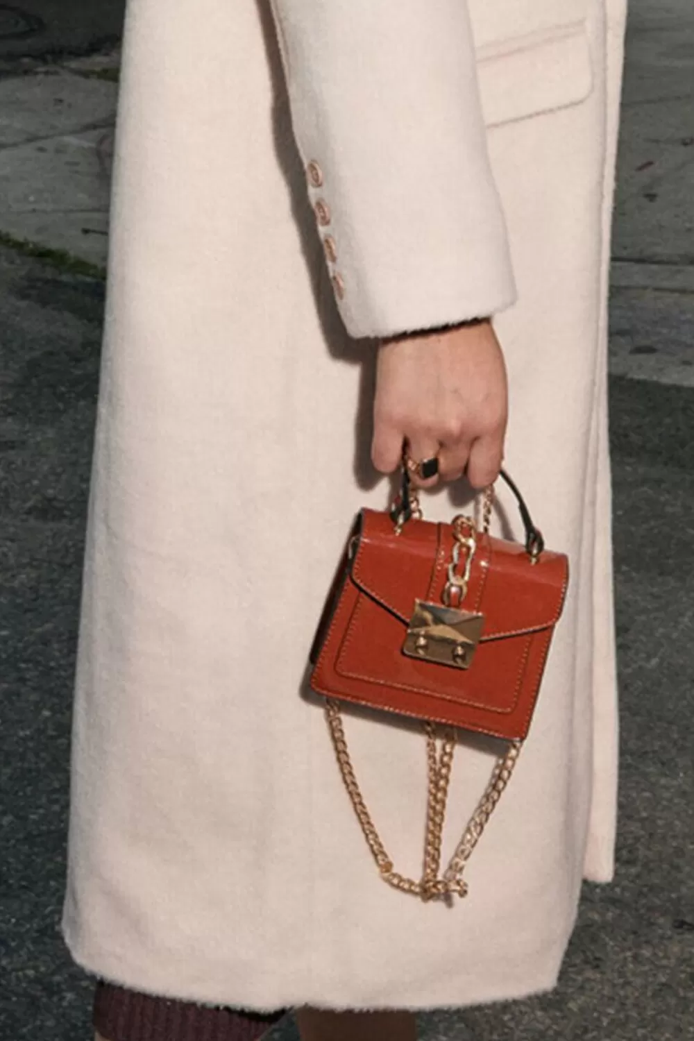 Bags + Backpacks>Forever 21 Faux Patent Leather Mini Crossbody Bag Brown