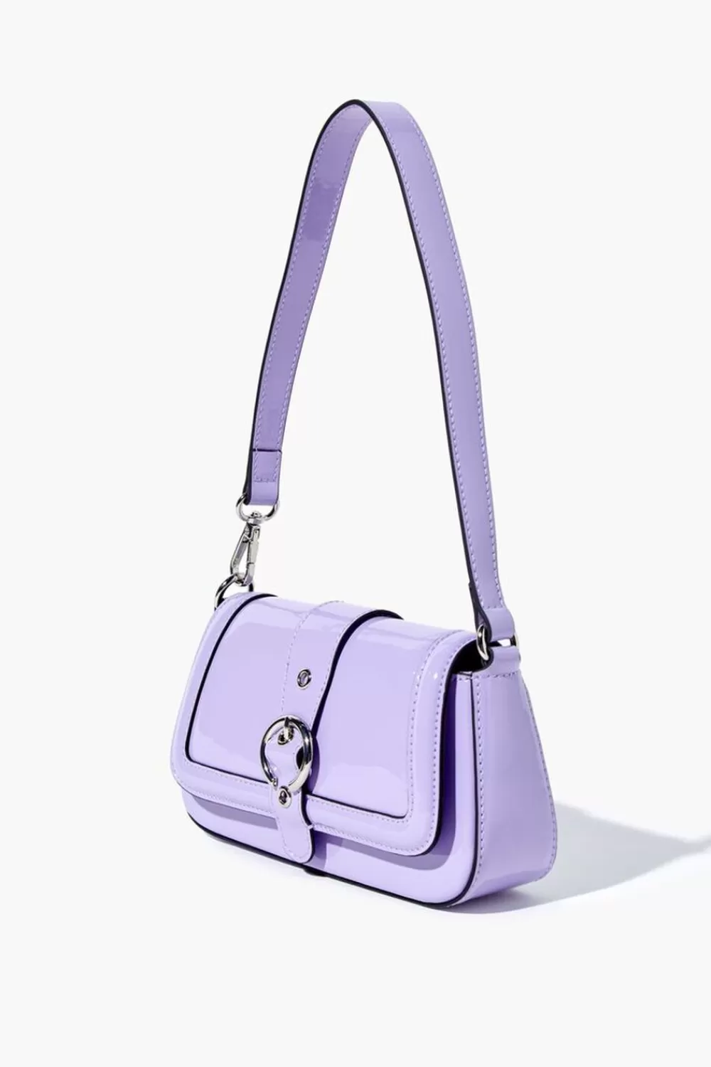 Bags + Backpacks>Forever 21 Faux Patent Leather Shoulder Bag Purple