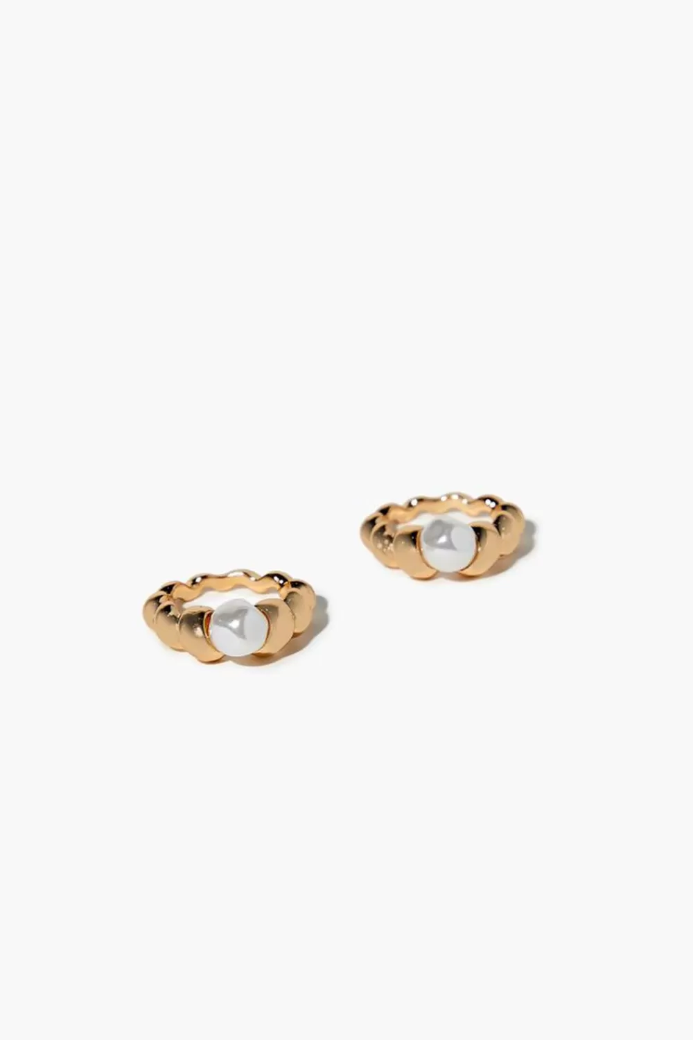 Rings>Forever 21 Faux Pearl Ring Set Cream/Gold