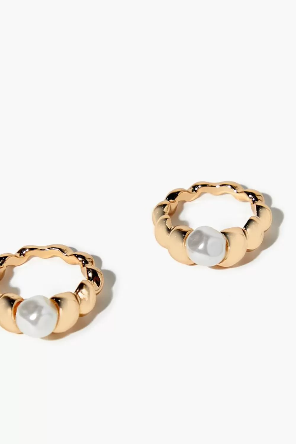 Rings>Forever 21 Faux Pearl Ring Set Cream/Gold
