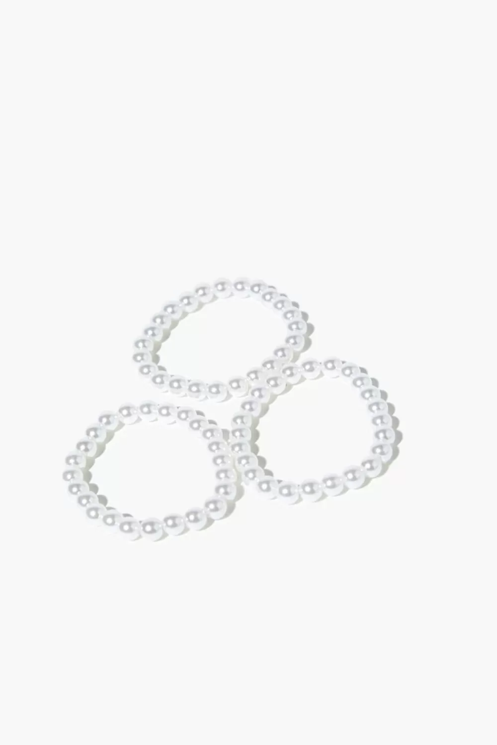 Bracelets>Forever 21 Faux Pearl Stretch Bracelet Set Gold/Cream