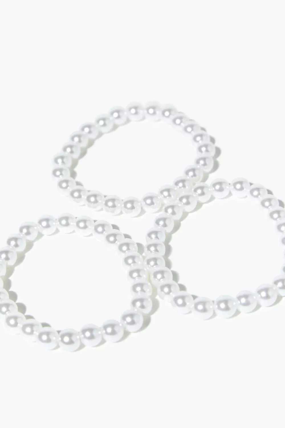 Bracelets>Forever 21 Faux Pearl Stretch Bracelet Set Gold/Cream