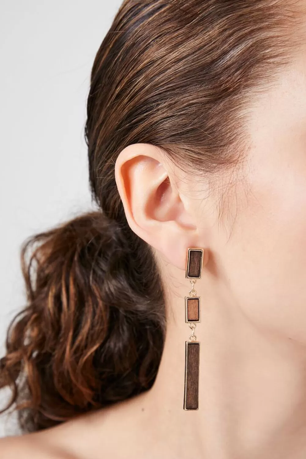 Earrings>Forever 21 Faux Stone Drop Earrings Gold/Brown