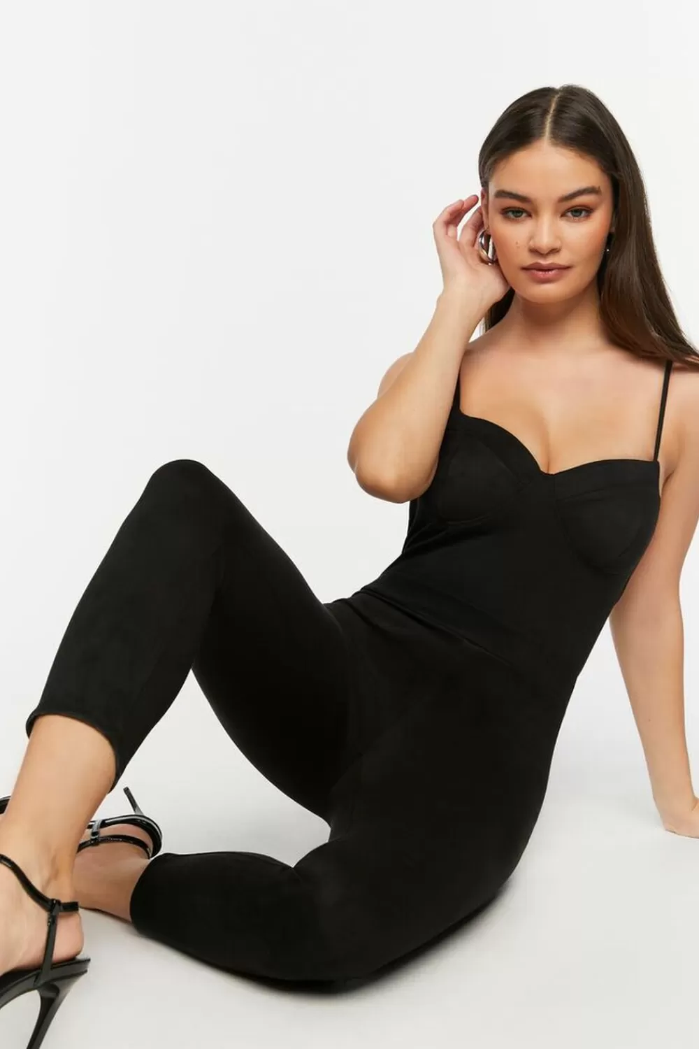 Rompers + Jumpsuits>Forever 21 Faux Suede Bustier Jumpsuit Black