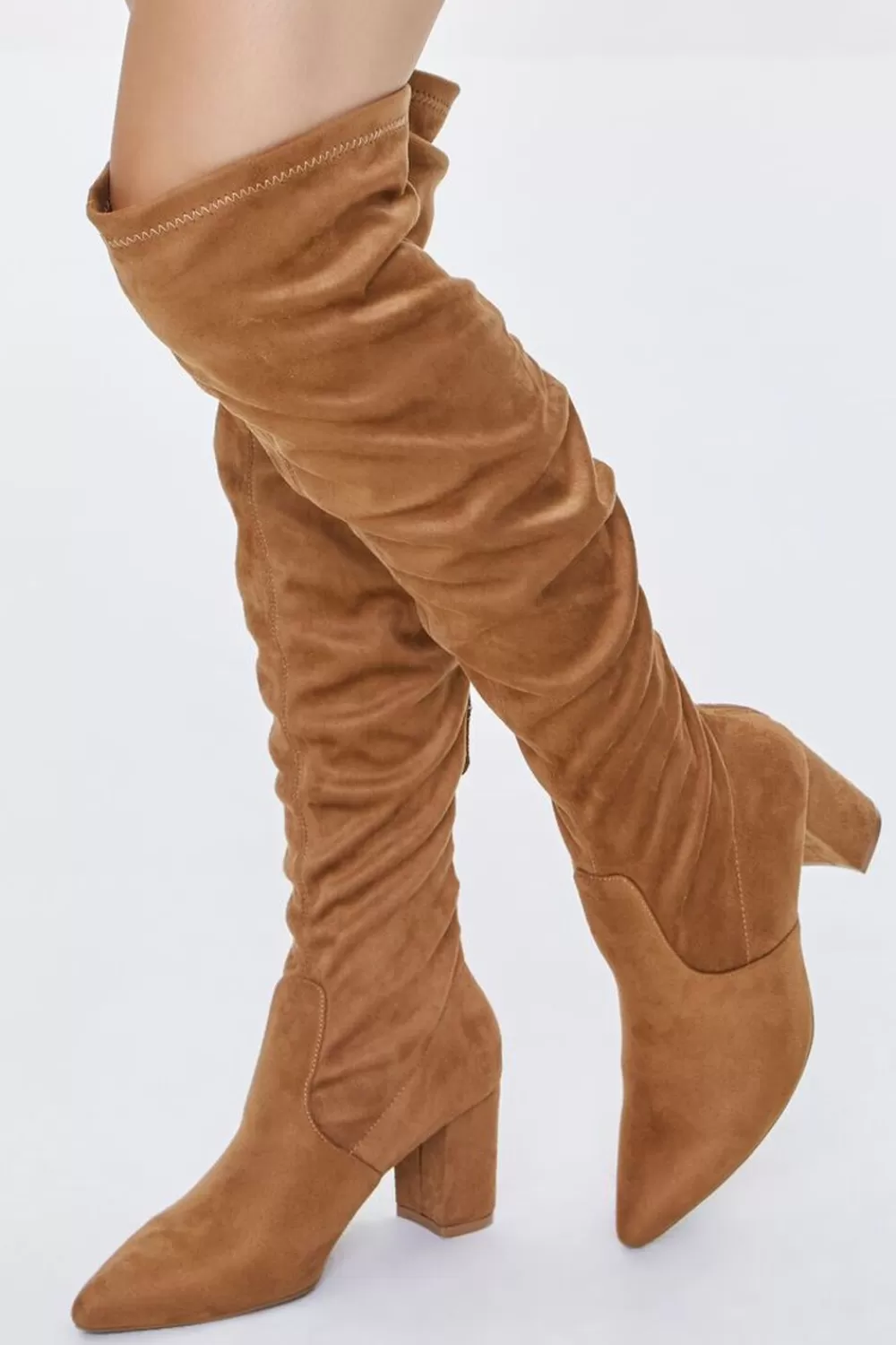 Boots + Booties>Forever 21 Faux Suede Over-The-Knee Boots Chestnut