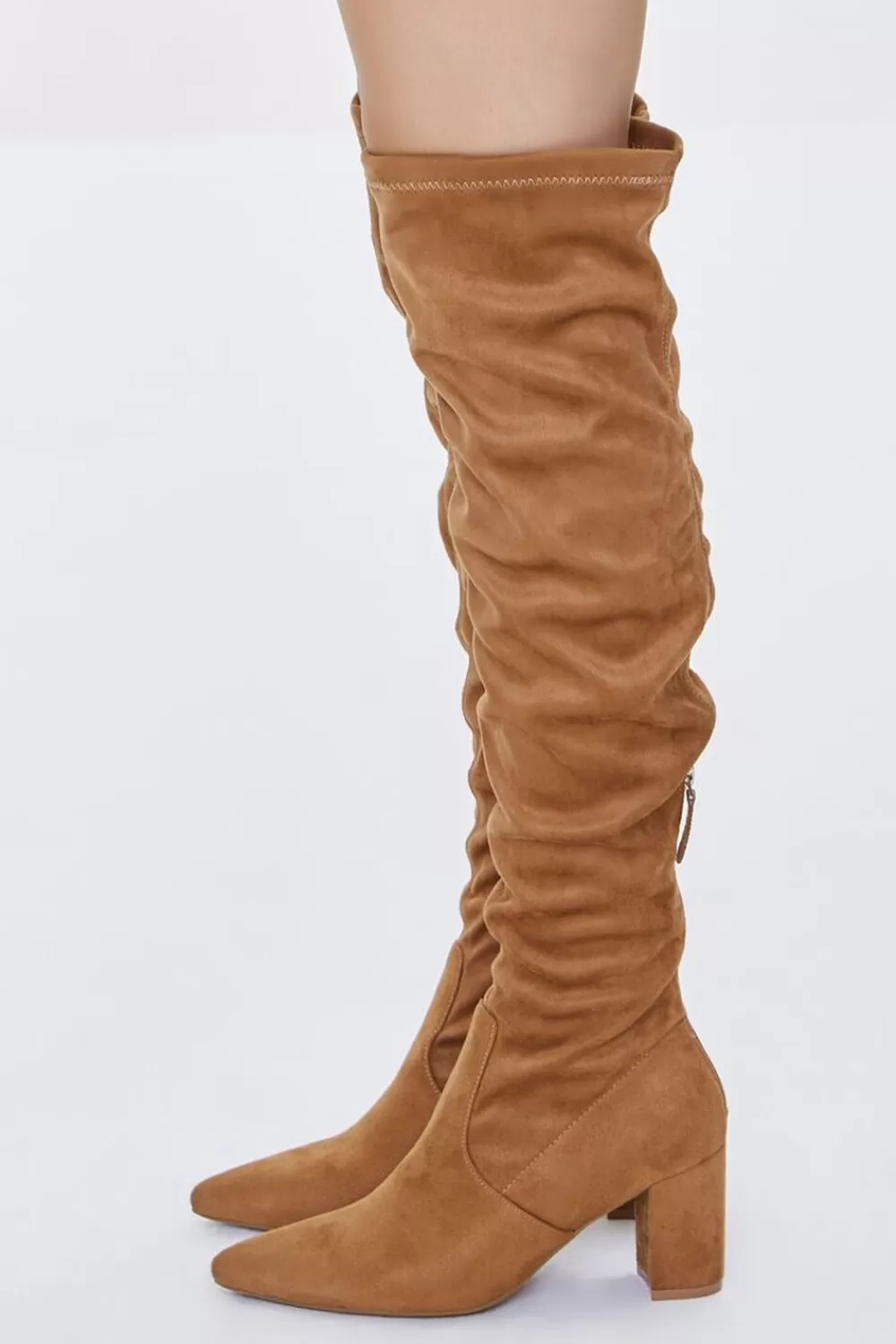 Boots + Booties>Forever 21 Faux Suede Over-The-Knee Boots Chestnut