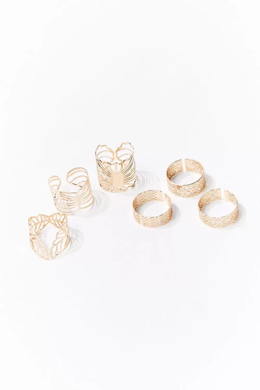 Rings>Forever 21 Filigree Ring Set Gold