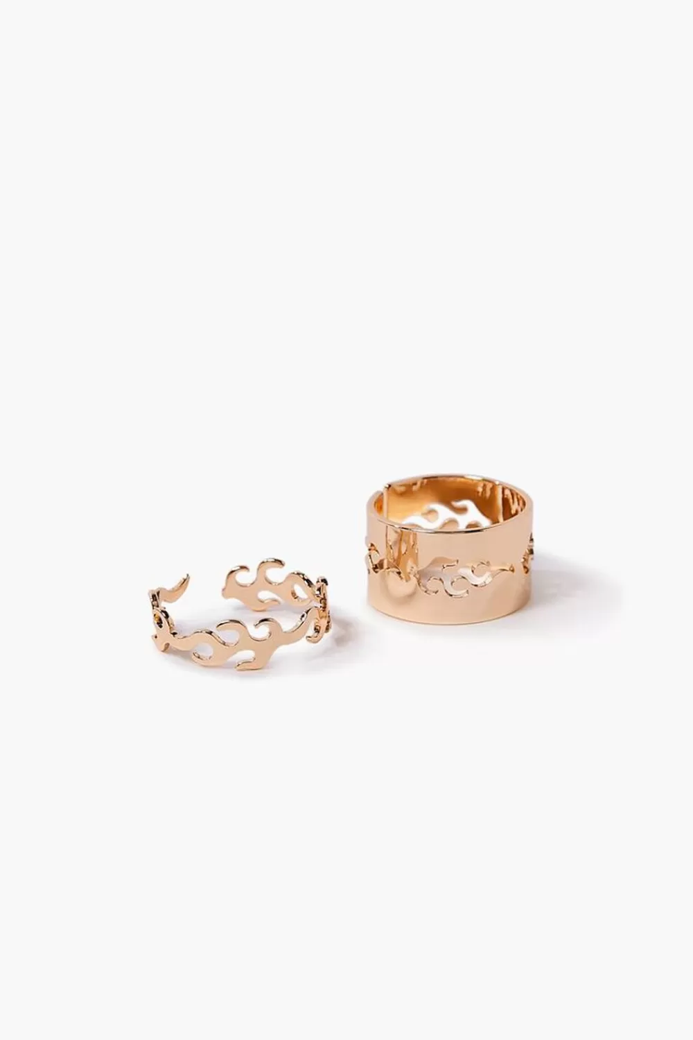 Rings>Forever 21 Flame Ring Set Gold