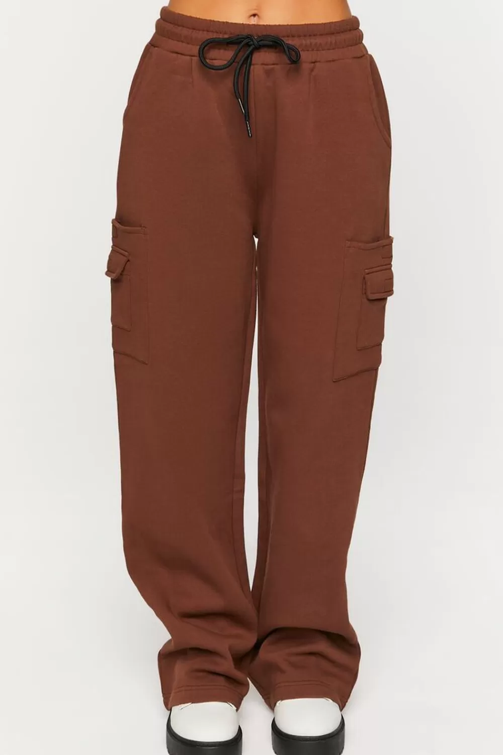 Matching Sets>Forever 21 Fleece Cargo Pants Brown