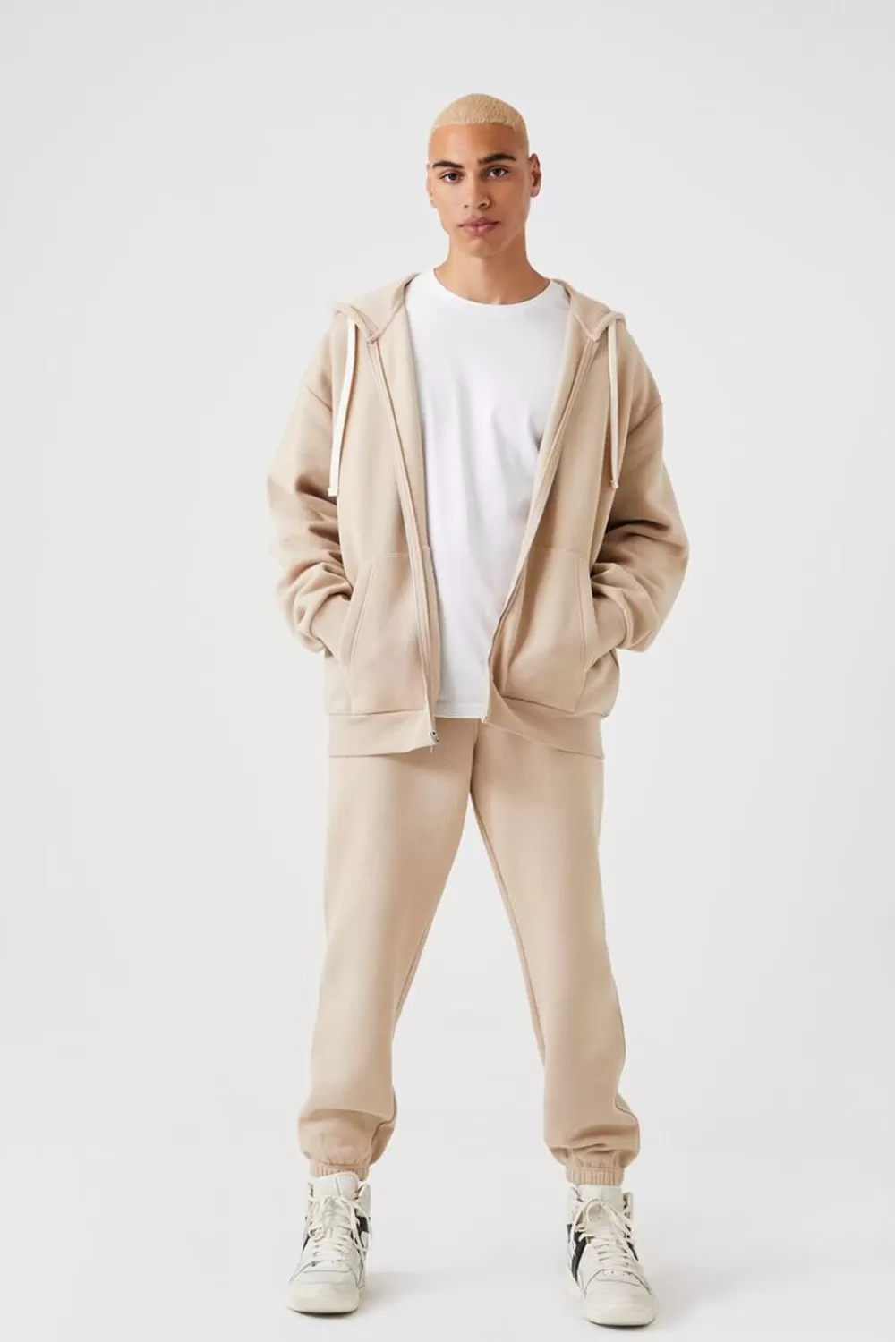 Activewear + Athletic>Forever 21 Fleece Drawstring Joggers Taupe