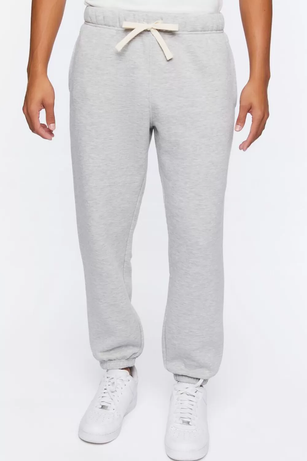 Bottoms>Forever 21 Fleece Drawstring Joggers Heather Grey
