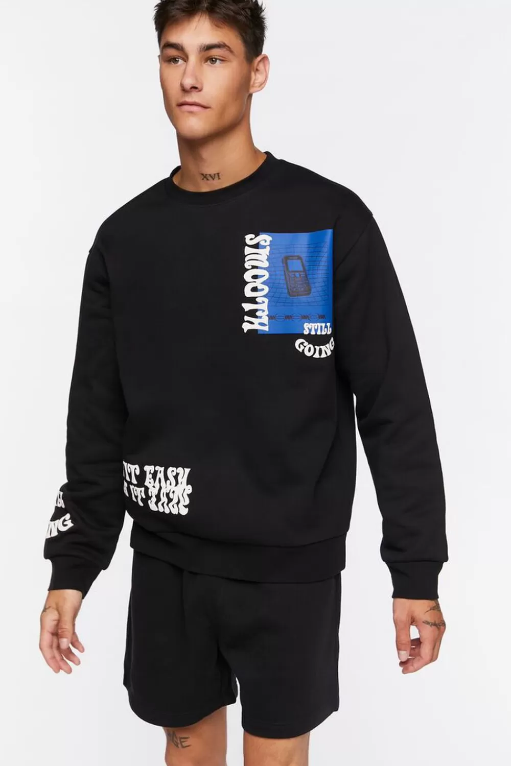 Bottoms>Forever 21 Fleece Drawstring Sweatshorts Black