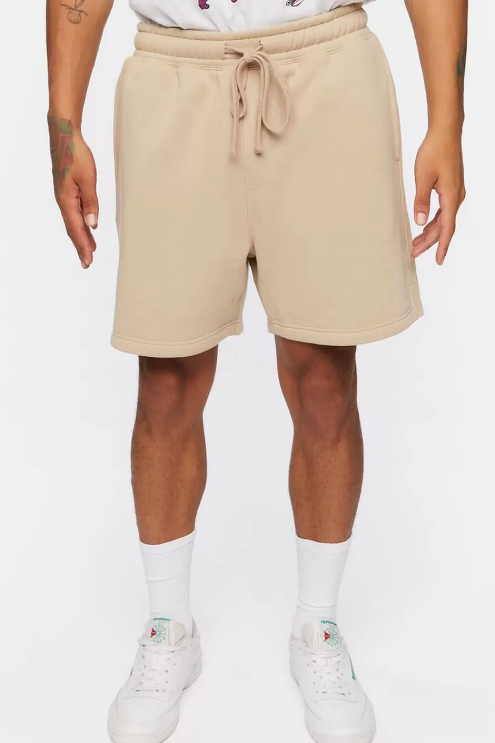 Bottoms>Forever 21 Fleece Drawstring Sweatshorts Taupe